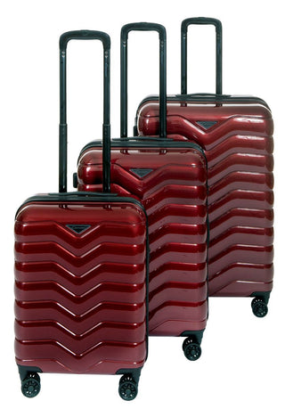 Cavalet Smygehuk Resväskeset 3-pack - Burgundy, fotad mot en vit bakgrund.