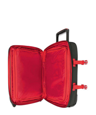 Eastpak Tranverz S Kabinväska 51cm - Kontrast Scarlet, fotad mot en vit bakgrund.
