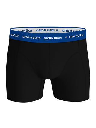 Svart Björn Borg boxerkalsong framifrån med blå midjeresår med logotyp