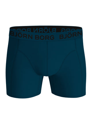 Mörkblå Björn Borg boxerkalsong sedd framifrån med blå logotypresår i mikrofiber
