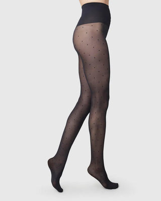 Swedish Stockings Doris Dots Strumpbyxor - Black