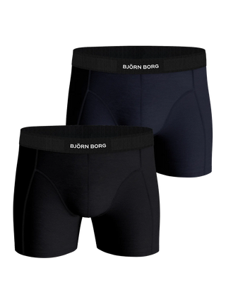Björn Borg Premium Cotton Stretch Boxerkalsonger 2p - Svart/Marinblå
