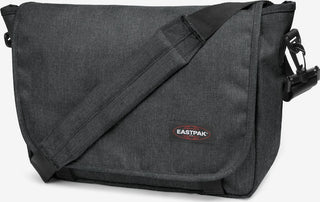 Eastpak JR Axelremsväska - Black Denim, fotad mot en vit bakgrund.