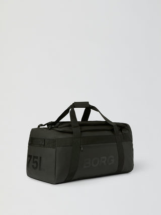 Björn Borg Duffle Bag 75L - Black Beauty, fotad mot en ljusgrå bakgrund