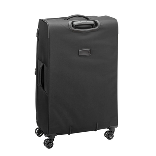 North Pioneer Gate Stor Resväska 80 cm - Svart  teleskophandtag, 360° hjul och TSA-lås – idealisk för resor och handbagage. Fotad mot en vit bakgrund 