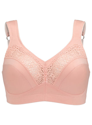 Frilagd bild av Swegmark Cotton Star bh utan bygel i rose – mjuk bomulls-bh med breda axelband och formsydda kupor.
