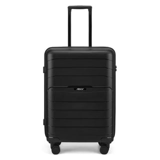 Mellanstor Resväska 65cm från Airbox AZ13™ i svart polypropen – lätt, slitstark och rymlig med 360° dubbelhjul, teleskophandtag i aluminium och integrerat bärhandtag för smidig och hållbar resa.