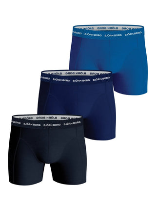 Björn Borg Cotton Stretch Boxerkalsonger 3p - Svart/Blå