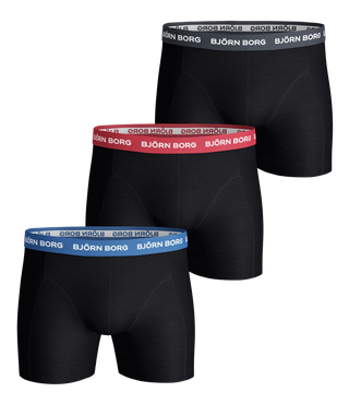 Björn Borg Cotton Stretch Boxerkalsonger 3p - Blå/Grön/Röd