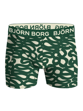 Björn Borg Cotton Stretch Boxerkalsonger 5p - Svart/Grön/Röd