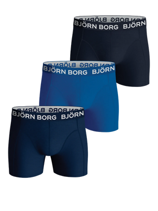 Björn Borg Cotton Stretch Junior Boxerkalsonger 3p - Blå