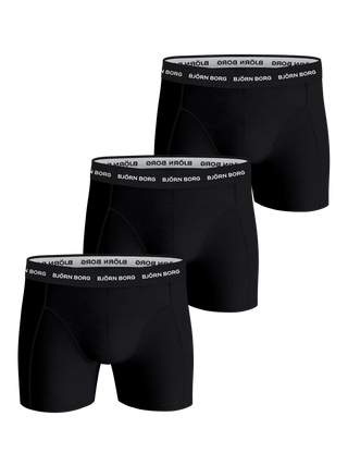 Björn Borg Logo Cotton Stretch Boxerkalsonger 3p - Svart