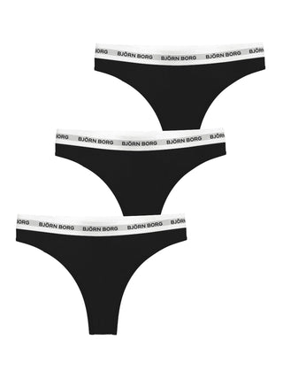 Björn Borg Logo Stringtrosa 3p - Svart
