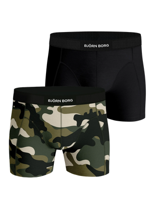 Björn Borg Premium Cotton Stretch Boxerkalsonger 2p - Svart/Camouflage