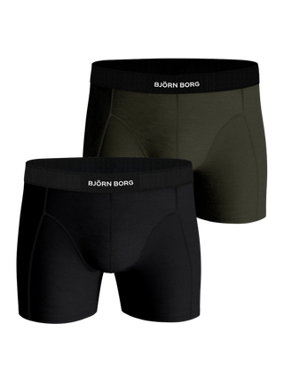 Björn Borg Premium Cotton Stretch Boxerkalsonger 2p - Svart/Grön