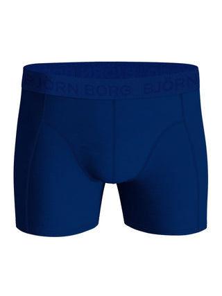 Visar helfärgad blå björn borg kalsong framfrån 