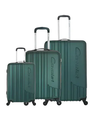 Cavalet Malibu Resväskeset 3-pack - Skogsgrön, fotad mot en vit bakgrund.
