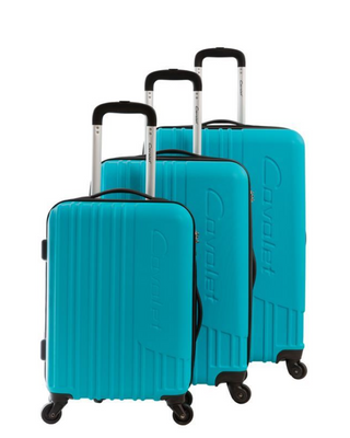Cavalet Malibu Resväskeset 3-pack - Turkos, fotad mot en vit bakgrund.