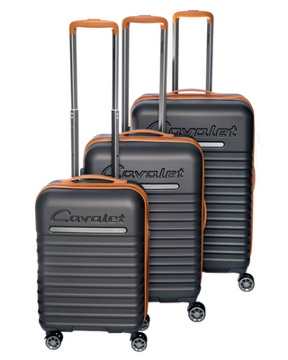 Cavalet Pasadena 3-set Med Resväskor, S/M/L - Grafit/Tan, fotad mot en vit bakgrund.