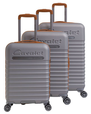 Cavalet Pasadena 3-set Med Resväskor, S/M/L - Silver/Tan, fotad mot en vit bakgrund.