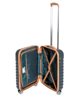 Cavalet Pasadena Kabinväska 54cm 4 dubbelhjul - Blå/Tan, fotad mot en vit bakgrund.