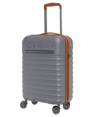 Cavalet Pasadena Kabinväska 54cm 4 dubbelhjul - Silver/Tan. fotad mot en vit bakgrund.