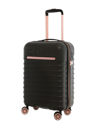 Cavalet Pasadena Kabinväska 54cm 4 dubbelhjul - Svart/Rosé, fotad mot en vit bakgrund.