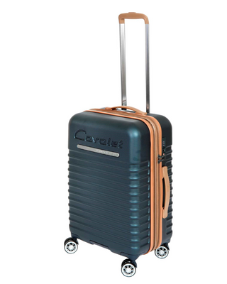 Cavalet Pasadena Resväska 65 cm 4 dubbelhjul Expanderbar - Blå/Tan, fotad mot en vit bakgrund.