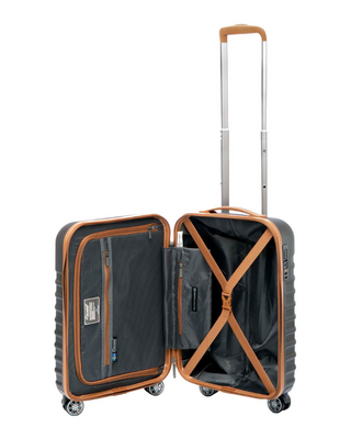 Cavalet Pasadena Resväska 65 cm 4 dubbelhjul Expanderbar - Grafit/Tan, fotad mot en vit bakgrund.