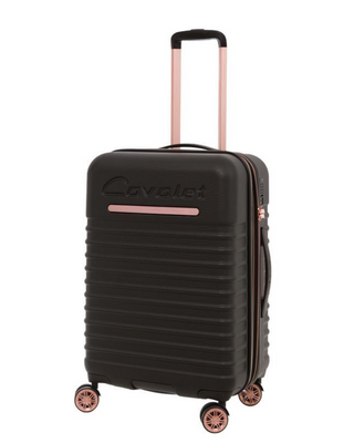Cavalet Pasadena Resväska 65 cm 4 dubbelhjul Expanderbar - Svart/Rosé, fotad mot en vit bakgrund.