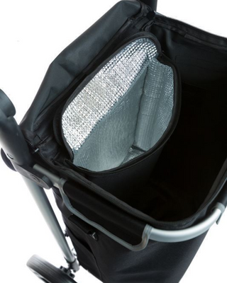 Cavalet Smartshoppern DLX Shoppingvagn - Svart, fotad mot en vit bakgrund.