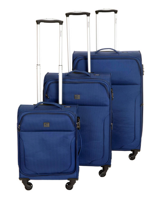 Cavalet Swift Resväskeset 3-pack - Blå, fotad mot en vit bakgrund.