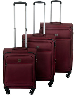 Cavalet Klippan Resväskeset 3-pack - Burgundy, fotad mot en vit bakgrund.