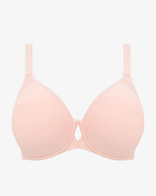 Elomi Charley UW Moulded Spacer BH i Ballet Pink, detaljbild av sömlösa kupor och spetsdetaljer.