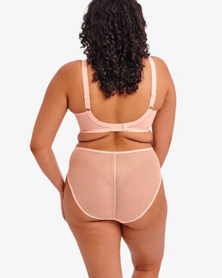 Elomi Charley UW Moulded Spacer BH i Ballet Pink, vy bakifrån med stretchig spets och justerbara axelband.