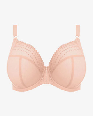 Elomi Matilda Uw Plunge BH i Pearl Blush, en ljus persikoton med elegant broderi och plunge-urringning.