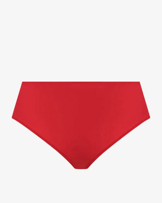 Elomi Smooth Full Brief trosa i röd färg, med fokus på hela trosa i en skarpt avskuren bild som visar det flexibla och stretchiga Tencel™ Modal-materialet.