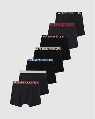 Frank Dandy 7-P Solid Tencel Boxerkalsonger - Svart/Multi