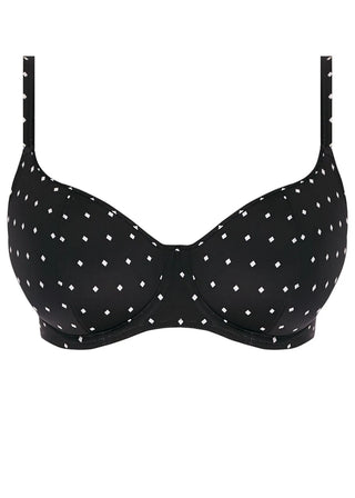 Freya Jewel Cove Uw Sweetheart Svart/Vit Diamantmönster, Vacker Bikini Bh från Freya 