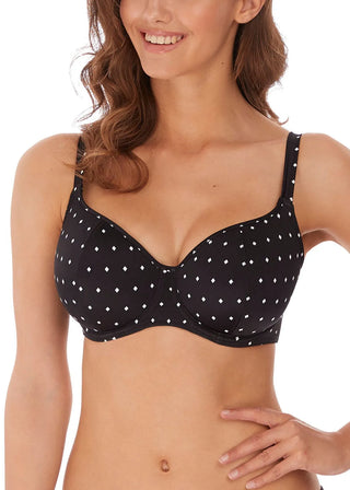Freya Jewel Cove Uw Sweetheart Bikini Bh - Svart/Vit Diamantmönster, Vacker Bikini Bh från Freya 