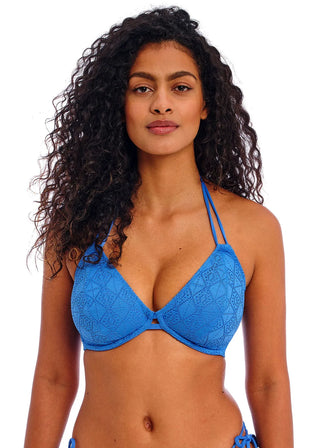 Freya Nomad Nights Uw Halter Bikini Bh-Topp - Blå. Snygg blå bikinitoppfrån freya med mönster 