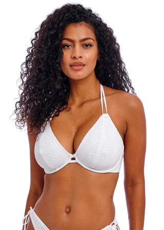 Freya Nomad Nights Uw Halter Bikini Bh-Topp vit. Snygg mönstrad bikinitoppfrån freya 