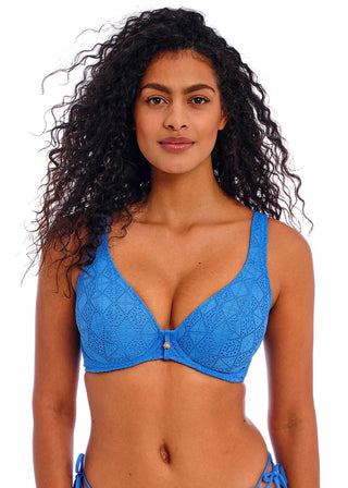 Freya Nomad Nights Uw High Apex Bikini Bh-Topp - Blå snygg bikini topp från Freya