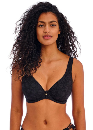 Freya Nomad Nights Uw High Apex Bikini Bh-Topp - Svart snygg bikini topp från Freya