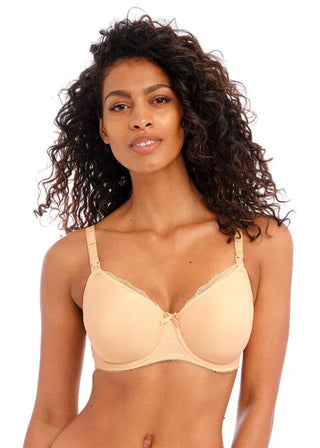 Freya Pure Uw Moulded Amnings Bh - Beige, bilden visar fotomodellen och bh 