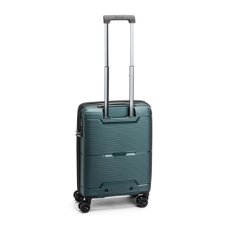 North Pioneer BGO Kabinväska 55 cm - Grön hårdskal med vågmönster – teleskophandtag i kopparfärg och 360° hjul för smidig manövrering och stilren design