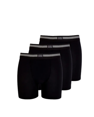 Bild på Jockey Boxer Briefs Herrkalsonger med Längre Ben 3-pack i Bomull - Svart  - Vit fotad mot en vit bakgrund 