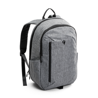 North Pioneer Flight Backpack - grå ryggsäck med flera dragkedjefack och vadderade axelremmar, perfekt för vardag och laptopförvaring.