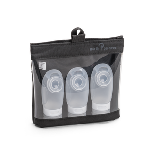 North Pioneer Refillflaskor Travel Size 3-pack fotad mot en vit bakgrund 