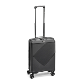 North Pioneer PRG Kabinväska 55 cm - Svart hårdskal med vågmönster – teleskophandtag i kopparfärg och 360° hjul för smidig manövrering och stilren design fotad mot en vit bakgrund 